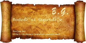 Bodzási Gusztáv névjegykártya